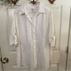Just My Size Off White Blouse NWT